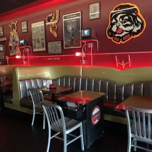 booths and tables in a restaurant