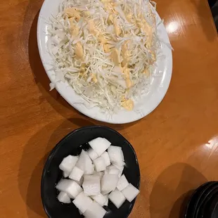 Salad and pickled radish