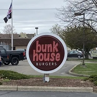 a sign for bunkhouse burgers