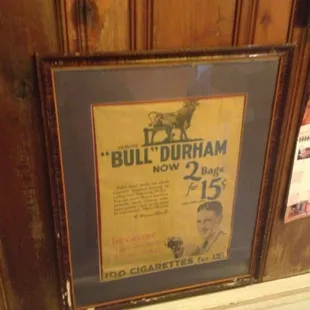 One of the old time ads on the wall.