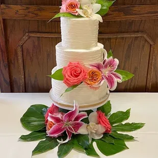 Tropical Vow Renewal Cake