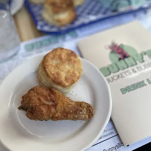 two biscuits on a plate