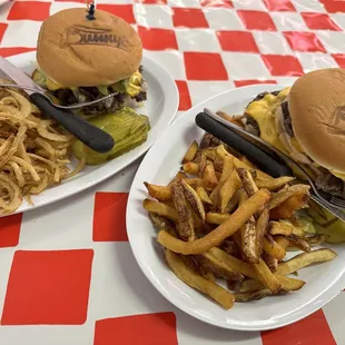 Avocado burger and Monster burger