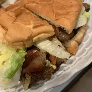 Onion burger with bacon