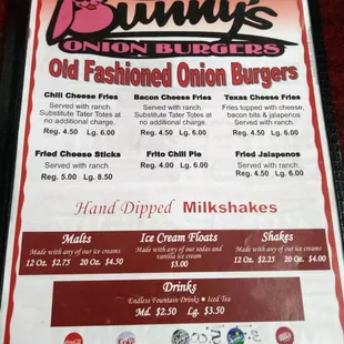 the menu