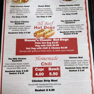 the menu