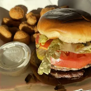 Mushroom burger with fried mushrooms