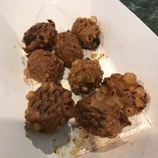 Fried pretzels w cheese inside