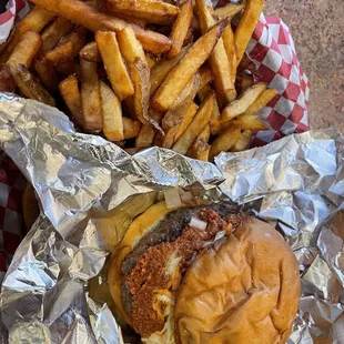 Carolina Burger and fries