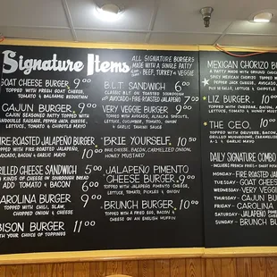 Menu board