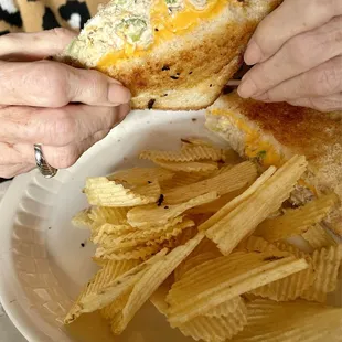 Tuna Melt $8. Nice portion.