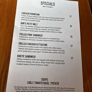 menu