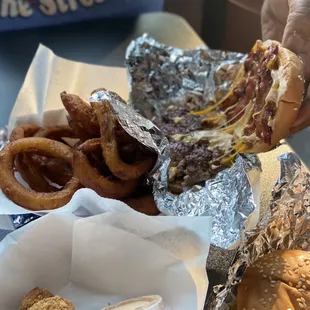 Baxter Avenue Bunz &amp; onion rings