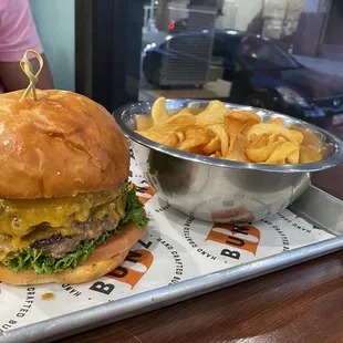 Bunzilla Burger with Bunz Fries
