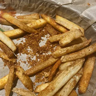 Look at the plate with the fries. Disgusting.