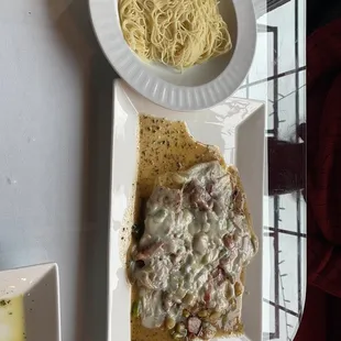 Veal volare with Angel hair pasta