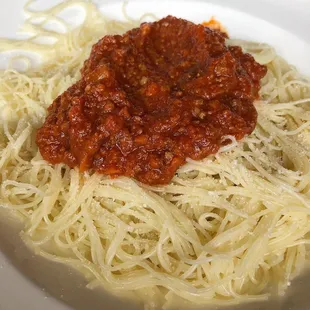 Angel hair with bolognese