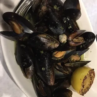 White wine mussels