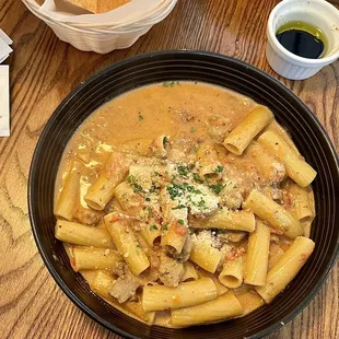 Rigatoni + Maneggiata sauce + Sausage ($11 + $3 = $14)