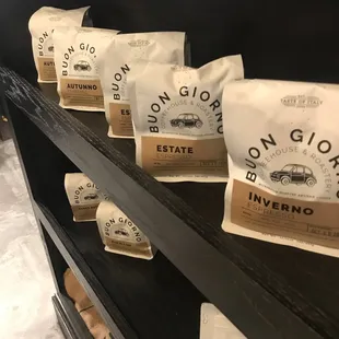 Whole beans by the bag.