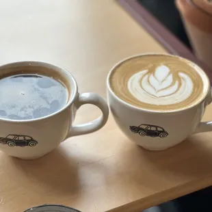 American and latte