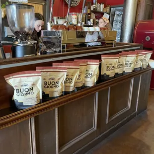 Coffee bar, they also have their own roasted beans.