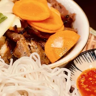 Grilled pork from the Hanoi noodle dish