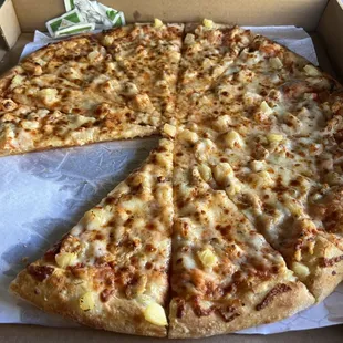 Actual $31 pizza, photo not touched-up, &quot;Chef says there is chicken under the extra-cheese.&quot;