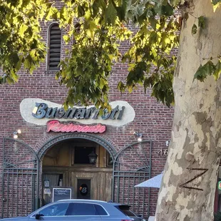 Exterior from across the street. Attractive brick historic building
