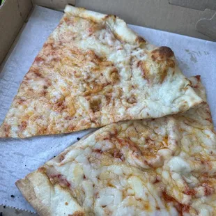 In the picture, you have two individual slices of cheese pizza