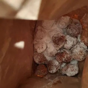 a bag of doughnuts