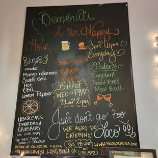 Happy hour menu as of 12-17-23