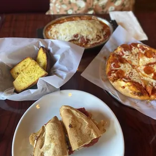 Chicken Parmigiana, Personal pep, &amp; Eggplant Parmigiana