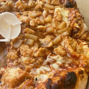 a close up of a pizza