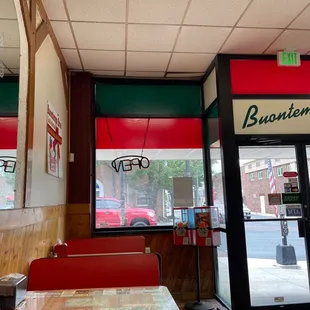 the entrance to the restaurant