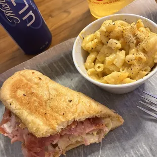 The hot ham and cheese with the wonderful Mac and cheese!