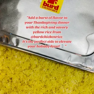 Just add on flavorful yellow rice for your thanksgiving dinner table .
