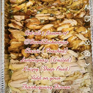 Get all 3 flavors of Chicken Meats .