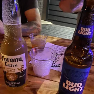 Dressed corona and bud light