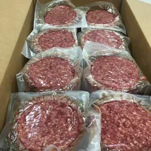 packages of ground beef