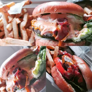 burgers and fries
