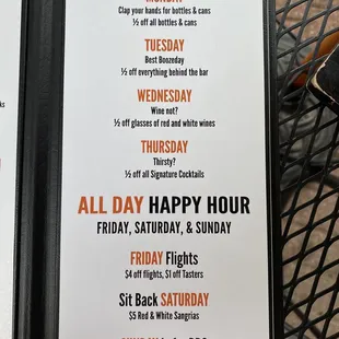 Happy Hour Menu