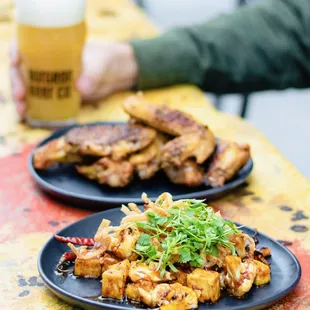 Szechuan Tofu and Stupid Wings at The Arbor