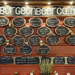menus on a wall