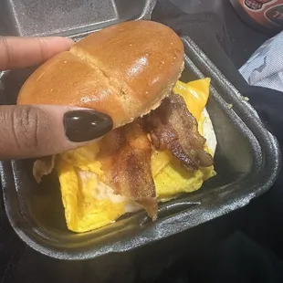 Bacon egg n cheese sandwich
