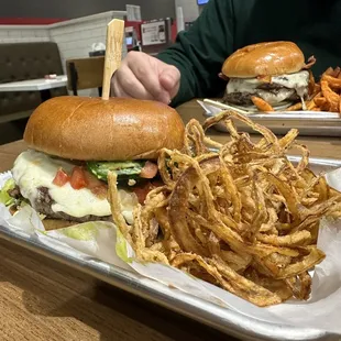I got the #5 cinco burger with Onion Strings Side.