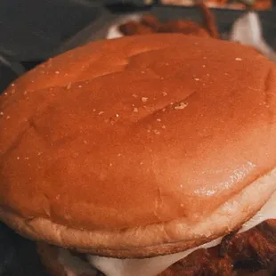 a burger and fries