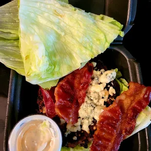 Jan 2022: Another Black &amp; Bleu Burger-- lettuce-wrapped. Soooo good!