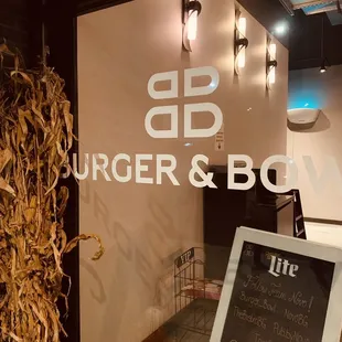 the entrance to the restaurant