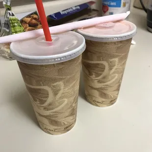 Banana Milkshake and Strawberry Milkshake